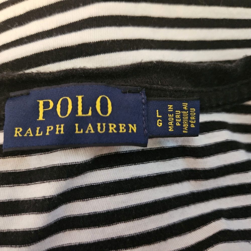 Ralph Lauren Classic Black & White Striped Top - Size Large - Picture 5 of 7